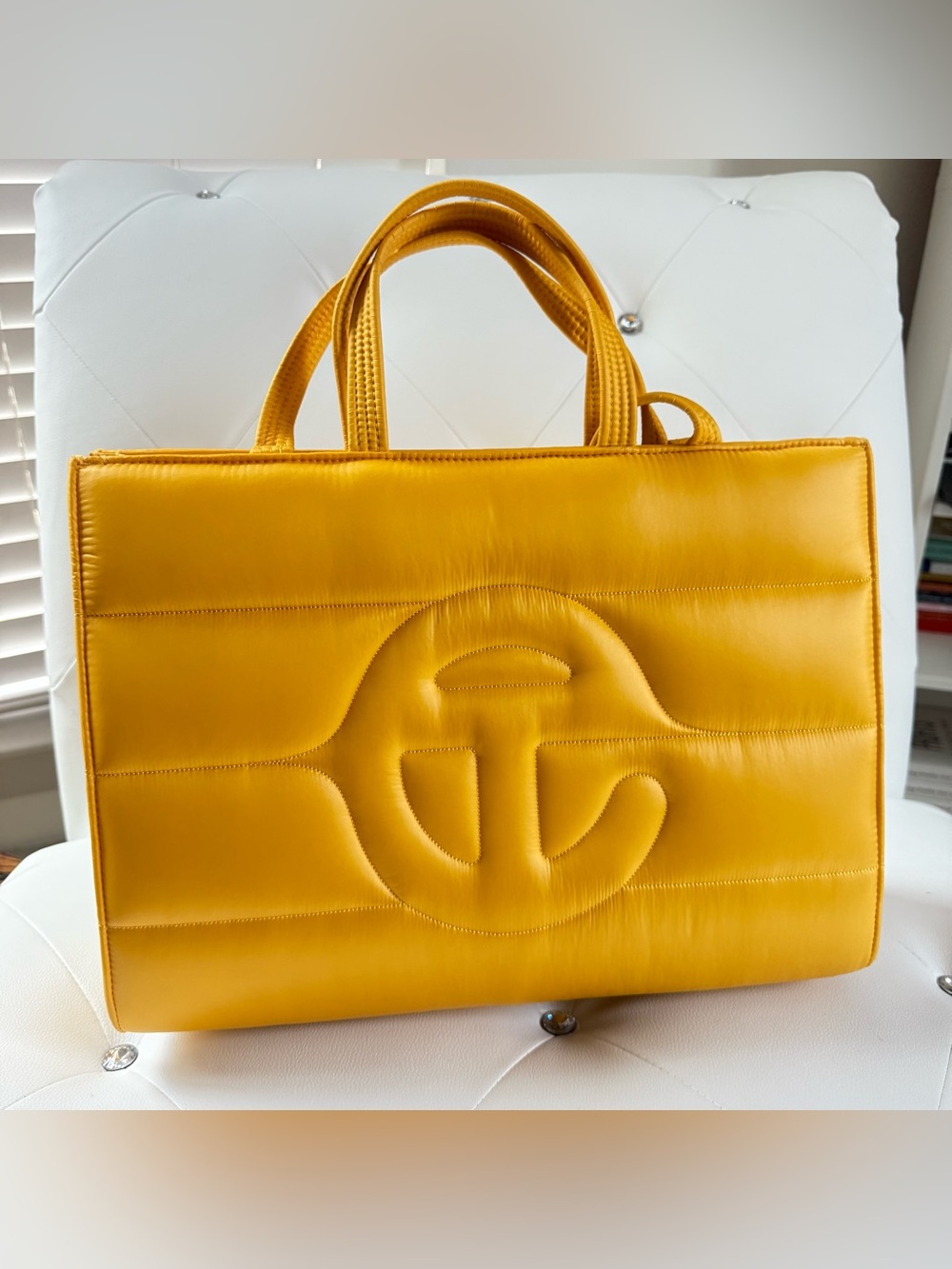 Telfar Medium  Shopping Bag Yellow Puffy Tote - Picture 4 of 9
